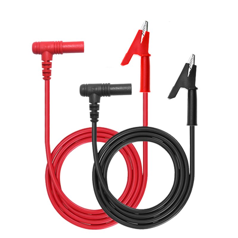 Tenma 4mm Banana Plug To Crocodile Clip Test Lead Set - 0.7 Meter Leads, Red & Black Pair